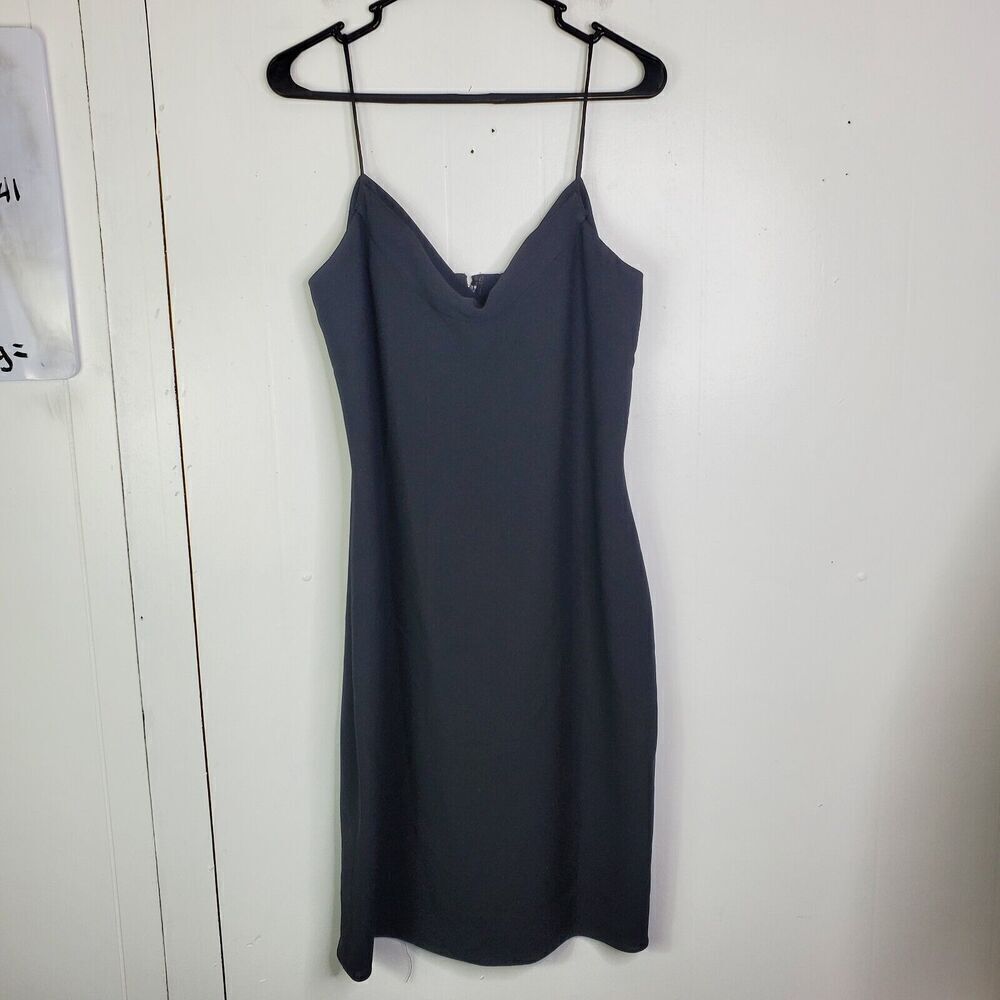 Vintage Midi Dress Womens 8 Babydoll V Neck Zip Back 90s Y2K Union Made Retro
